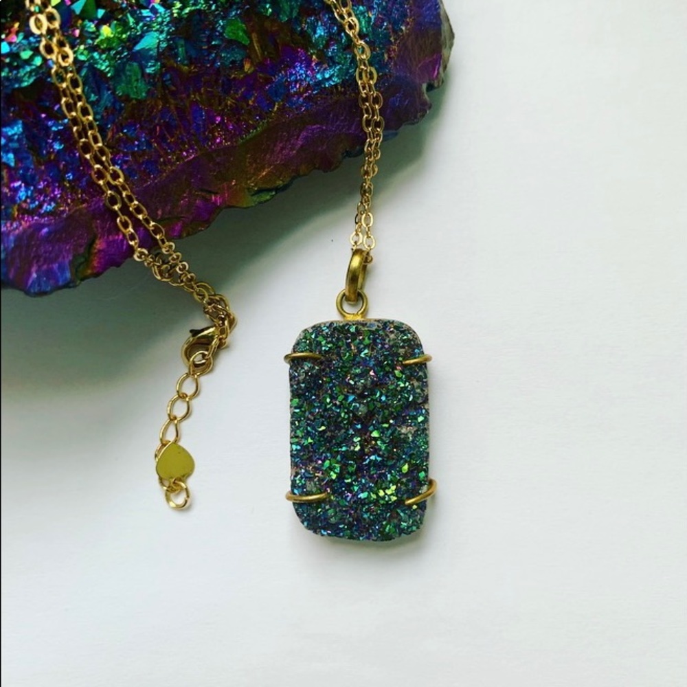 Beautiful titanium druzy necklace by Sparkazilla on Etsy.